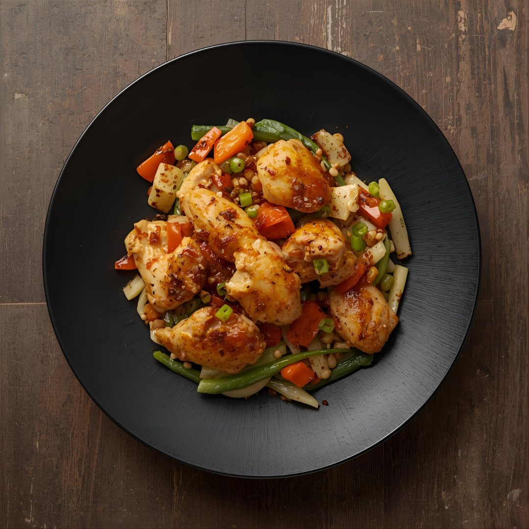 Poulet sauté au gingembre et légumes croquants - Vite & Gourmand